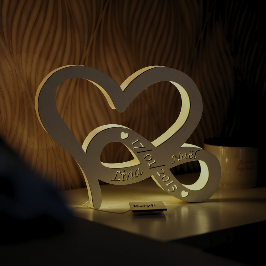 Lampe LED - Coeur Infini