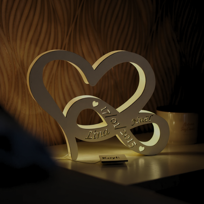 Lampe LED - Coeur Infini