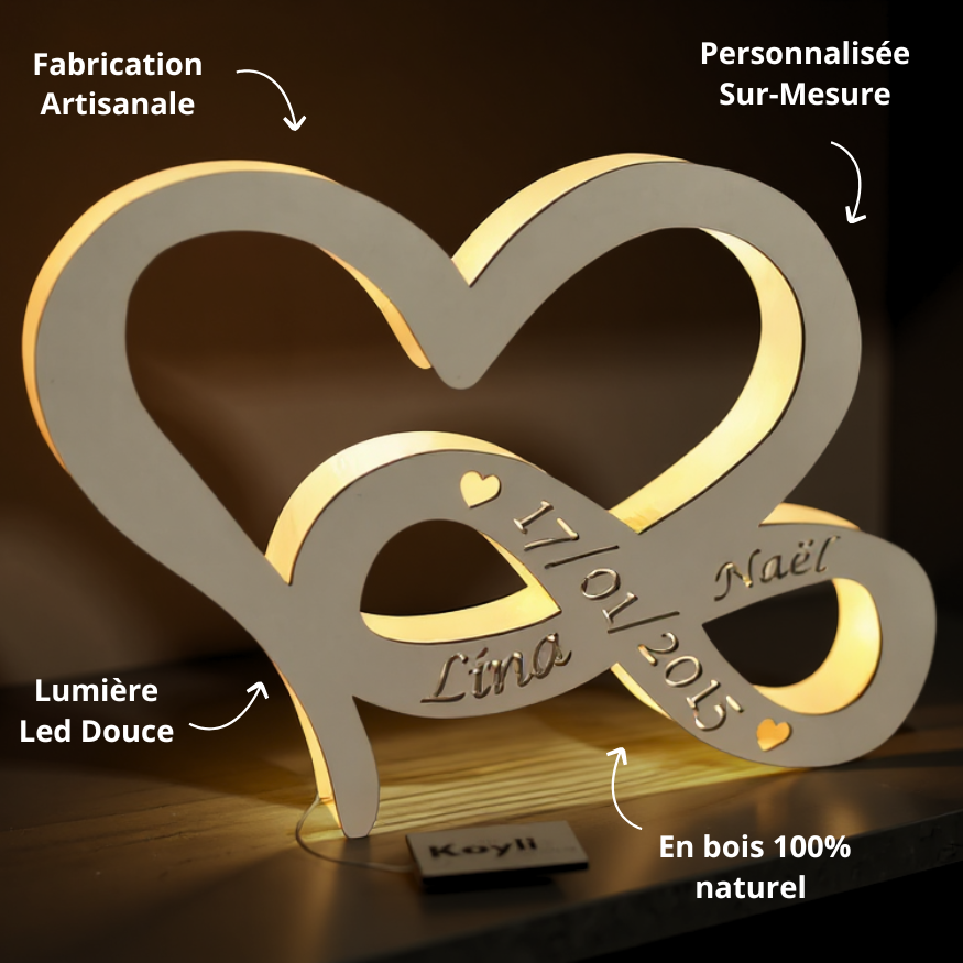 Lampe LED - Coeur Infini
