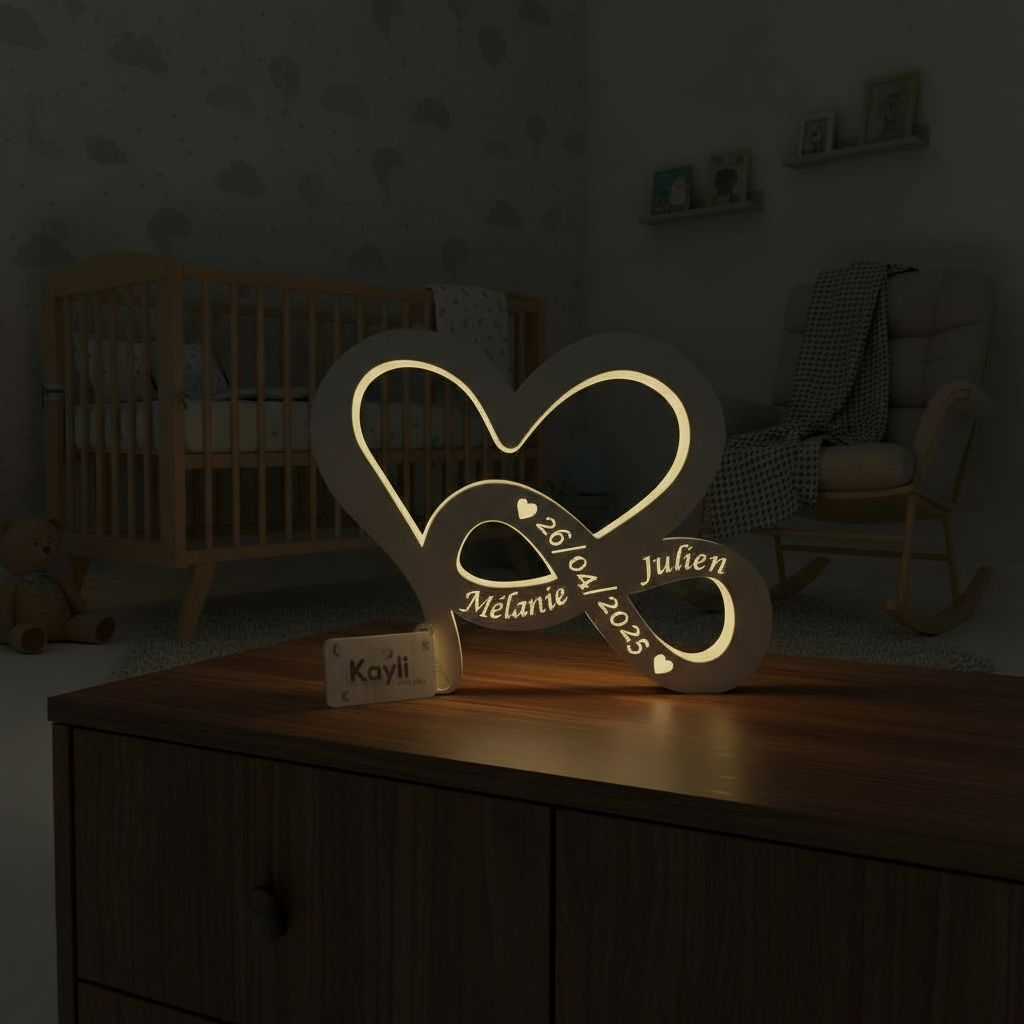 Lampe LED - Coeur Infini