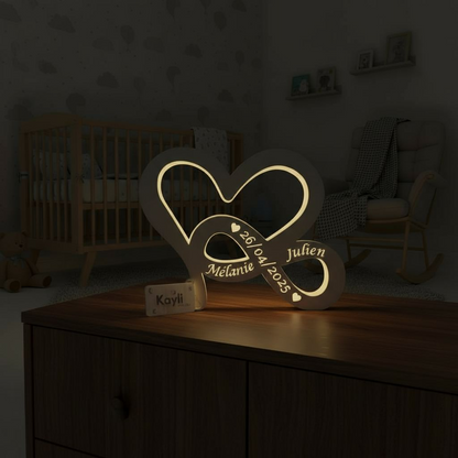 Lampe LED - Coeur Infini
